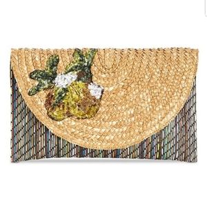 Betsey Johnson Coconut Straw Clutch